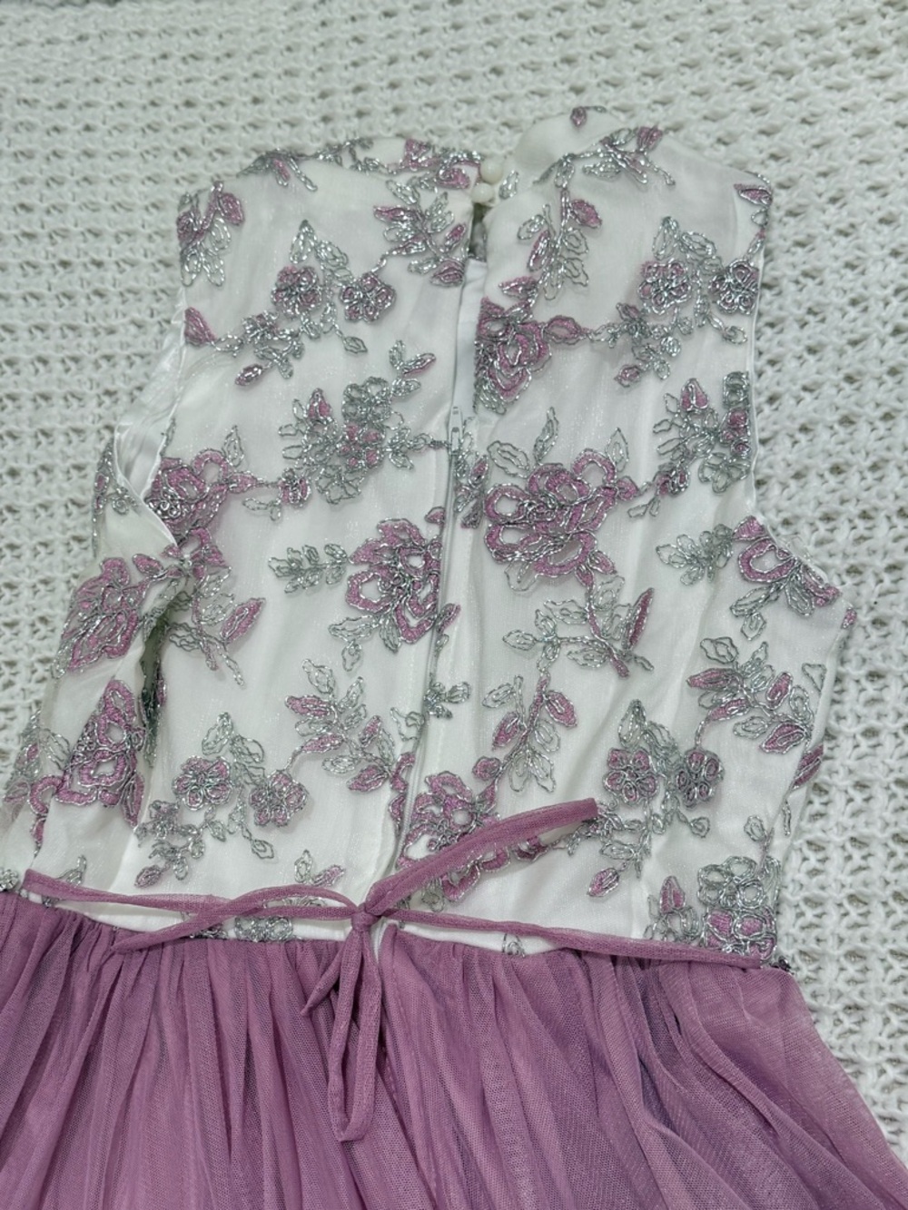 Speechless Big Girls Mock-Neck Tulle Maxi Dress in lilac size 14 - Picture 6 of 7